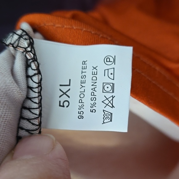 Ombre, Short Sleeve Tee, Black, Orange, 5XL, Machine Wash, 100%Polyester, Soft - Picture 3 of 8